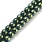 Synthetic Magnetic Hematite Beads Strands, Round, Green Plated, 3~3.5mm, Hole: 1mm, about 135pcs/strand, 16.14''(41cm)
