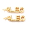 Brass Pendants, with Jump Rings, Long-Lasting Plated, Constellation/Zodiac Sign, Golden, Leo, Leo: 4x12x1.5mm, Hole: 3mm