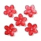 Transparent Spray Paint Glass Beads, Flower, Red, 15.5x16x3.5mm, Hole: 1.8mm