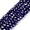 Electroplate Glass Beads Strands, Opaque Solid Color, AB Color Plated, Faceted, Rondelle, Medium Blue, 3.5~3.8x3mm, Hole: 0.4mm, about 105~110pcs/strand, 29~31cm