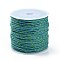 Macrame Cotton Cord, Braided Rope, with Plastic Reel, for Wall Hanging, Crafts, Gift Wrapping, Teal, 1.2mm, about 54.68 Yards(50m)/Roll
