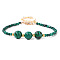 Round Synthetic Malachite Beaded Bracelets, with Lobster Claw Clasp