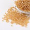 Round 8/0 Glass Seed Beads, Trans. Colours Lustered, Pale Goldenrod, Size: about 3mm in diameter, hole: 1mm, about 1097pcs/50g