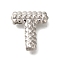 Rack Plating, Brass Pendants, Cadmium Free & Lead Free, Letter A~Z Charms, Letter T, 21x19.5x6.5mm, Hole: 2.5x3mm