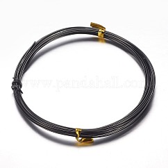 Round Aluminum Craft Wire, for Beading Jewelry Craft Making, Black, 18 Gauge, 1mm, 10m/roll(32.8 Feet/roll)