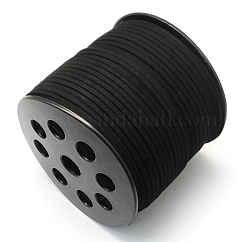Faux Suede Cord, Faux Suede Lace, Black, 2.7x1.4mm, about 98.42 yards(90m)/roll