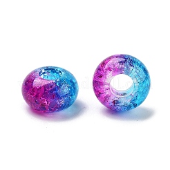 Two Tone Transparent Crackle Acrylic European Beads&nbsp;TACR-P009-B01-07