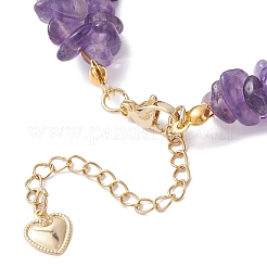 Natural Amethyst Chip Beaded Bracelets for Women&nbsp;BJEW-JB12306-01