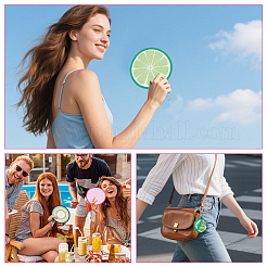5Pcs 5 Styles Plastic & Polyester Fruit Foldable Flying Disc Fans&nbsp;AJEW-AR0005-36