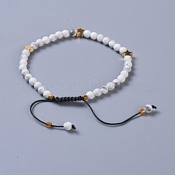Natural Howlite Braided Beaded Bracelets&nbsp;BJEW-JB04215-03