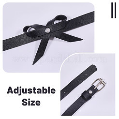 3 Pairs Adjustable PU Leather Bowknot Anklets&nbsp;AJEW-PH0007-82