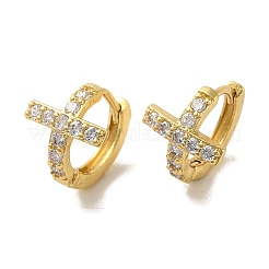 Cross Brass Stud Earrings&nbsp;EJEW-R162-02G