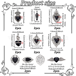 16Pcs 8 Styles Alloy Enamel Pendants&nbsp;ENAM-GA0001-20