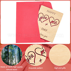 Valentine's Day Wooden Greeting Cards&nbsp;DIY-CP0011-91A