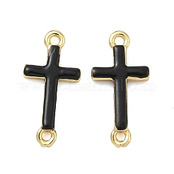 Brass Enamel Religion Cross Links Connector Charms&nbsp;KK-D229-07G