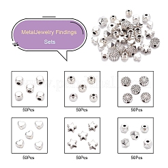 300Pcs 6 Style Tibetan Style Alloy Spacer Beads&nbsp;TIBE-YW0001-24