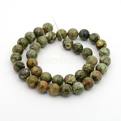 Natural Rhyolite Jasper Round Bead Strands&nbsp;G-M272-09-8mm
