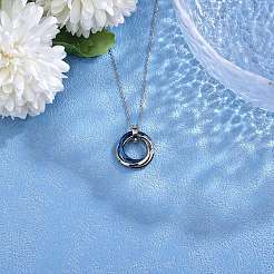 201 Stainless Steel Interlocking Ring Pendants&nbsp;STAS-SZ0002-61D