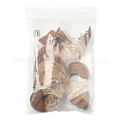 16Pcs 8 Styles Epoxy Resin & Walnut Wood Pendants&nbsp;RESI-FS0001-87