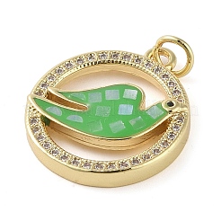 Brass Micro Pave Clear Cubic Zirconia Pendants&nbsp;KK-Q813-03G