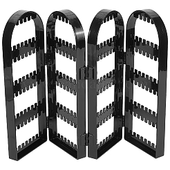 PS Plastic Earring Display Folding Screen Stands with 4 Folding Panels&nbsp;ODIS-WH0043-142A-01
