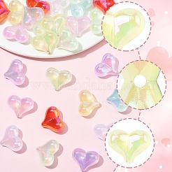 40Pcs UV Plating Rainbow Iridescent Transparent Acrylic Beads&nbsp;MACR-FS0002-19