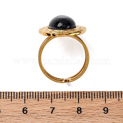 Oval Synthetic Blue Goldstone Finger Rings&nbsp;RJEW-M063-01G-15
