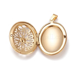 304 Stainless Steel Rhinestone Locket Pendants&nbsp;STAS-K197-10G