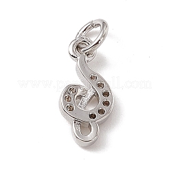 Brass Micro Pave Cubic Zirconia Charms&nbsp;ZIRC-F132-98P