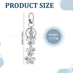 304 Stainless Steel Flower Keychains&nbsp;KEYC-ME00016-02