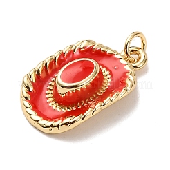 Brass Enamel Pendants&nbsp;KK-K408-66G-01