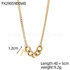 304 Stainless Steel Curb Chains Pendant Necklace&nbsp;OY002-38G