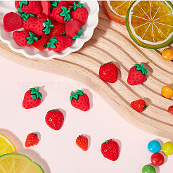 60Pcs 3 Styles Strawberry Resin Decoden Cabochons&nbsp;RESI-SC0005-69