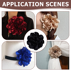 Flower Polyester Brooches&nbsp;JEWB-WH0001-47P-01