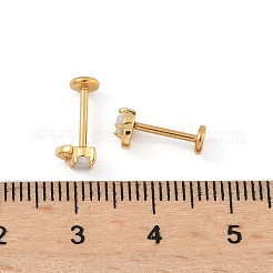 304 Stainless Steel Synthetic Opal Stud Earrings&nbsp;EJEW-B143-01G-03