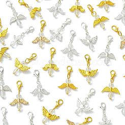 50Pcs 5 Style Glass & Alloy Pendant Decorations&nbsp;HJEW-FS00076
