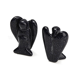 Synthetic Blue Goldstone Gemstone Carved Angle Figurines&nbsp;GG-CBA8396-A14