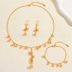 Vintage Brass Round Tassels Bracelets & Earrings & Necklaces Sets for Women&nbsp;TN8845