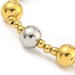 304 Stainless Steel & 201 Stainless Steel Round Beaded Bracelets for Women&nbsp;BJEW-G717-03B-GP