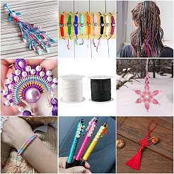 2 Rolls 2 Colors Round Nylon Chinese Knot Cord&nbsp;NWIR-FS0001-05