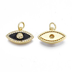 Brass Micro Pave Clear Cubic Zirconia Pendants&nbsp;ZIRC-N039-204B