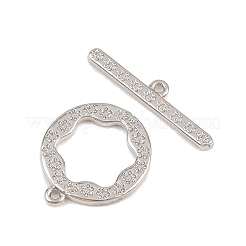 Flat Round Brass Toggle Clasps&nbsp;KK-G548-36P