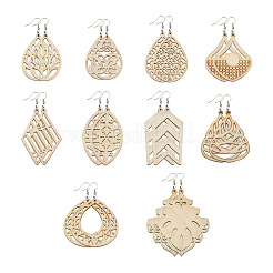 DIY 40 Pairs Natural Wooden Earring Making Kits&nbsp;DIY-TA0003-34P