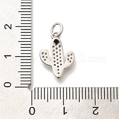 Brass Micro Pave Clear Cubic Zirconia Pendants&nbsp;KK-L225-032P