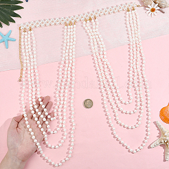 1Pc Round White ABS Plastic Imitation Pearl Beaded Multi-Layered Shoulder Chains&nbsp;AJEW-HY0003-27