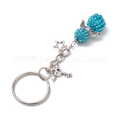 Alloy with Glass Seed Beads Keychain&nbsp;KEYC-MZ00010-02