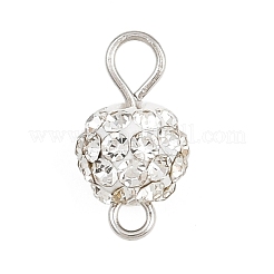 Round Polymer Clay Crystal Rhinestone Connector Charms&nbsp;PALLOY-JF04455