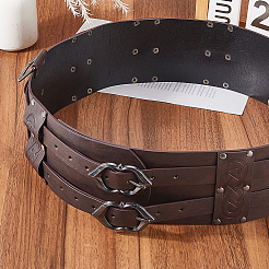Vintage PU Leather and Alloy Chain Belts for Men&nbsp;AJEW-WH20060-49B