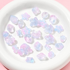 120Pcs 8 Styles Transparent Spray Paint Glass Beads&nbsp;GLAA-FS0002-26