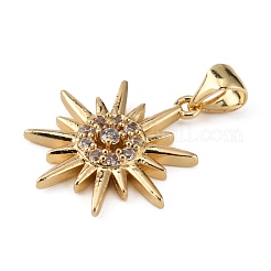 Brass Micro Pave Clear Cubic Zirconia Pendants&nbsp;KK-WH0035-72